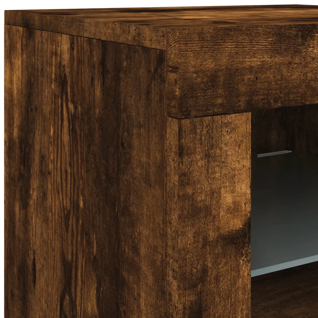 vidaXL Sideboard with LED lights 142.5x37x67 cm white