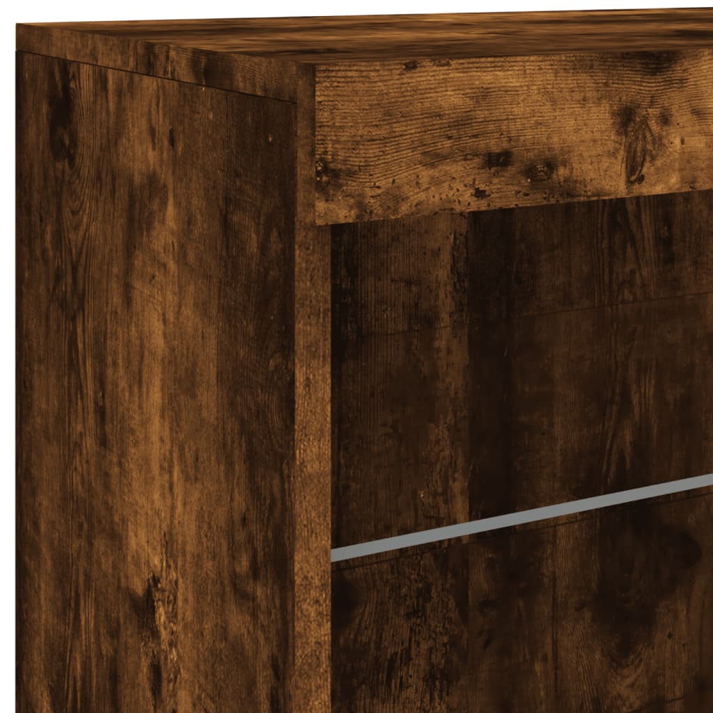 vidaXL Sideboard with LED lights 142.5x37x67 cm white