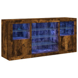 vidaXL Sideboard with LED lights 142.5x37x67 cm white