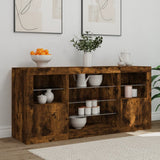 vidaXL Sideboard with LED lights 142.5x37x67 cm white