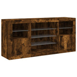 vidaXL Sideboard with LED lights 142.5x37x67 cm white