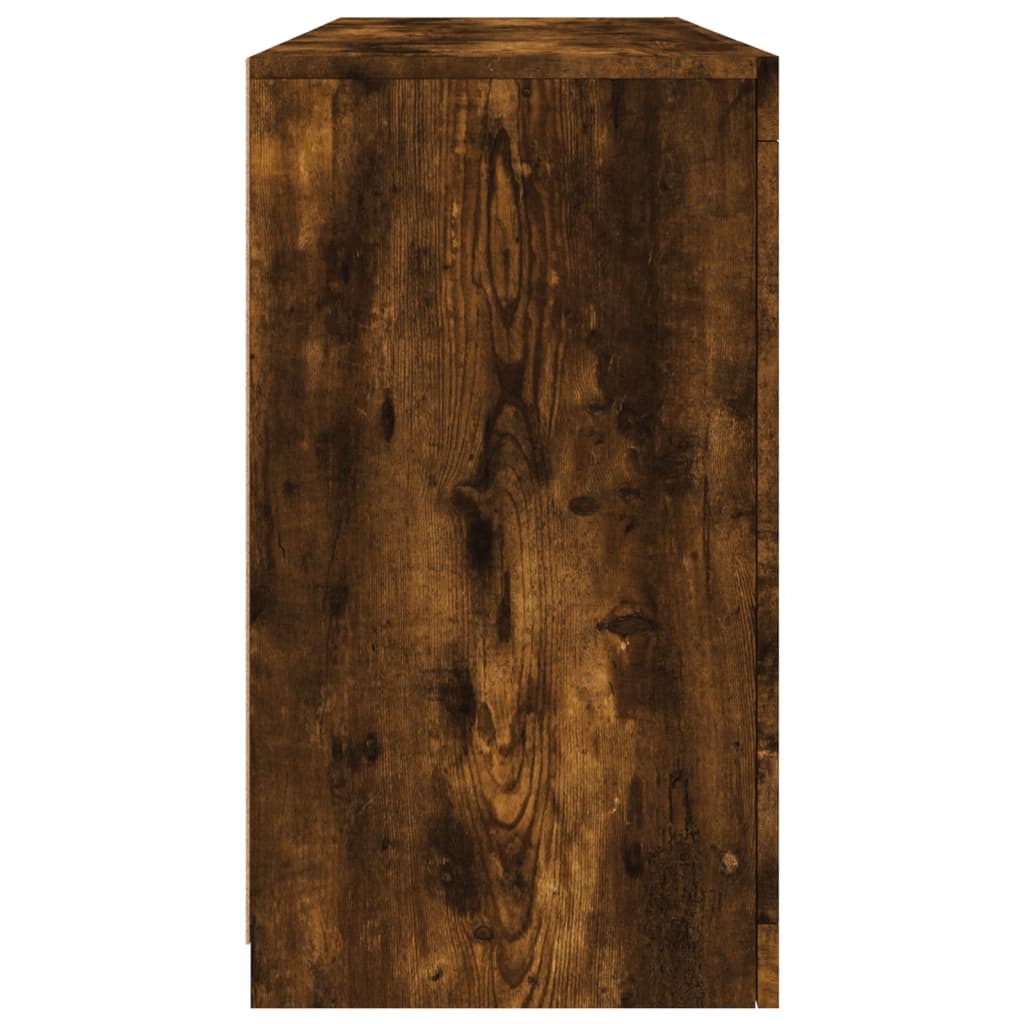 vidaXL Sideboard with LED lights 142.5x37x67 cm white