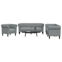 vidaXL 3-piece Lounge Set fabric light grey