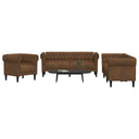 vidaXL 3-piece Lounge Set fabric light grey
