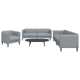 vidaXL 3-piece Lounge Set fabric light grey