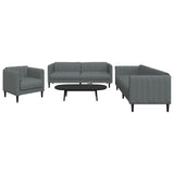 vidaXL 3-piece Lounge Set fabric light grey