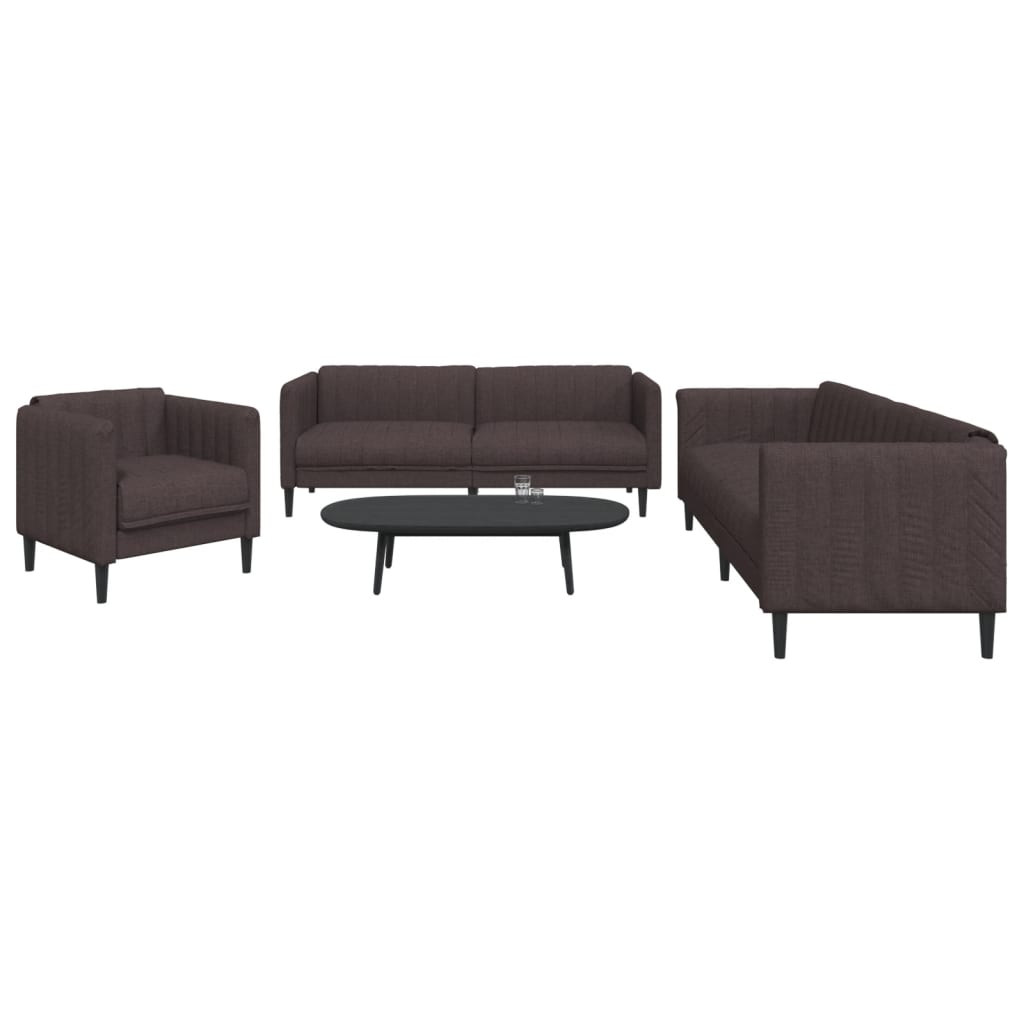vidaXL 3-piece Lounge Set fabric light grey