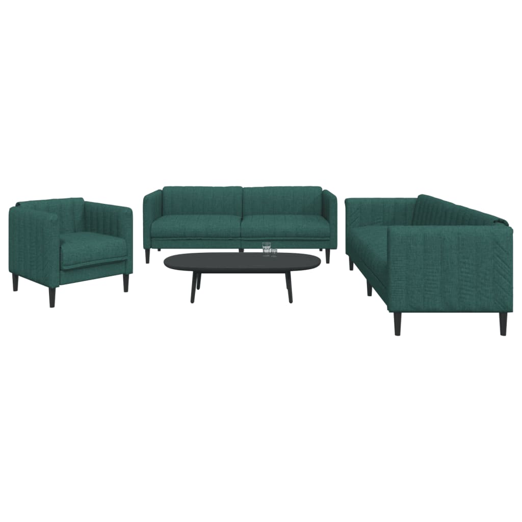 vidaXL 3-piece Lounge Set fabric light grey