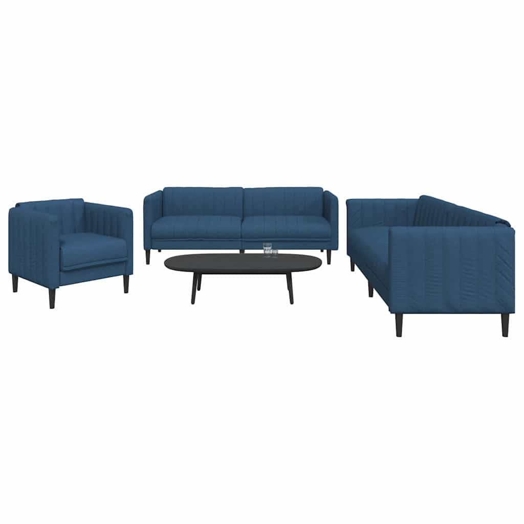 vidaXL 3-piece Lounge Set fabric light grey
