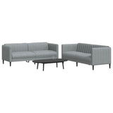 vidaXL 3-piece Lounge Set fabric light grey