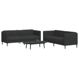 vidaXL 3-piece Lounge Set fabric light grey