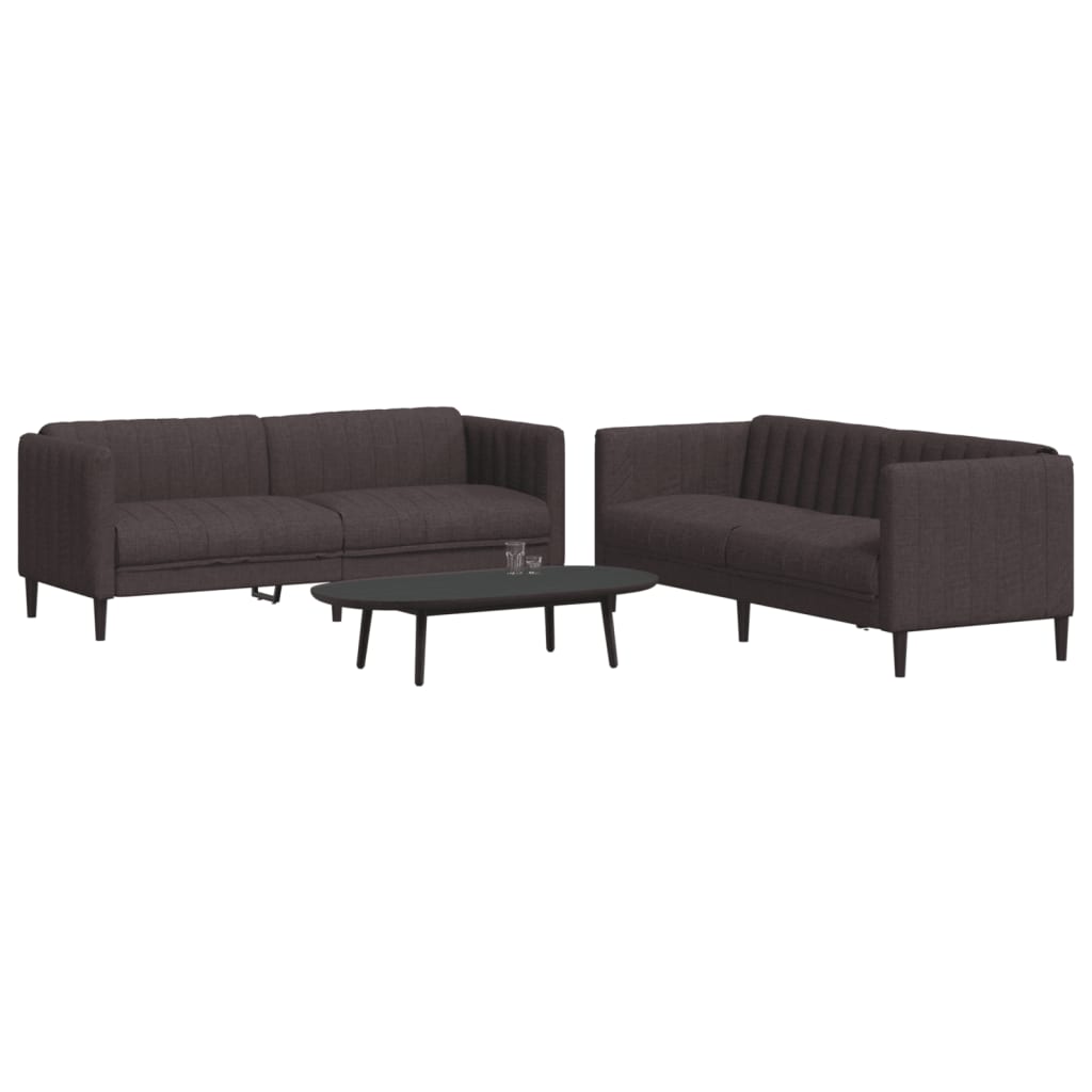 vidaXL 3-piece Lounge Set fabric light grey