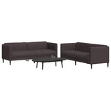 vidaXL 3-piece Lounge Set fabric light grey