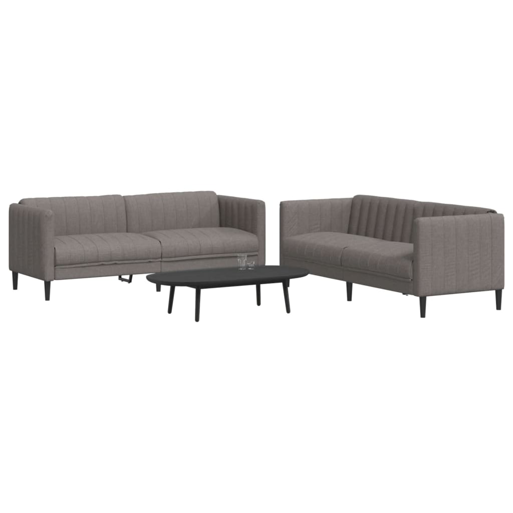 vidaXL 3-piece Lounge Set fabric light grey