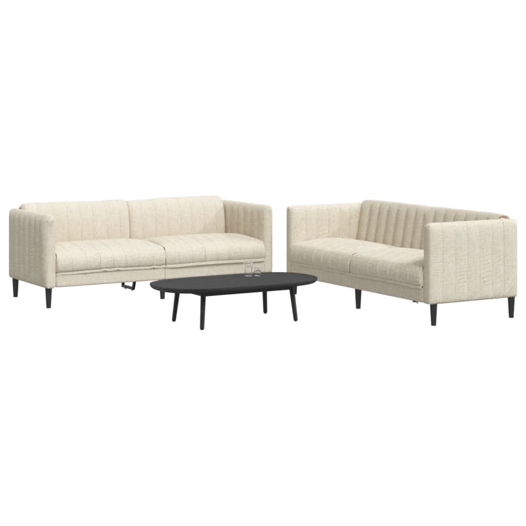 vidaXL 3-piece Lounge Set fabric light grey