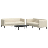 vidaXL 3-piece Lounge Set fabric light grey
