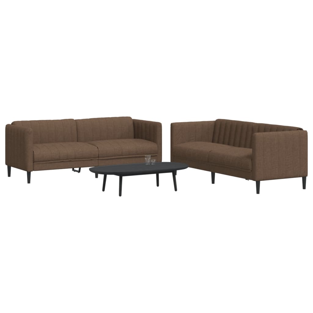 vidaXL 3-piece Lounge Set fabric light grey