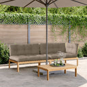 vidaXL 3-piece Pallet Lounge Set with Cushions Solid Acacia Wood