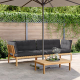 vidaXL Garden Corner Sofas 2 pcs with cushions solid acacia wood