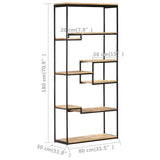 vidaXL Boekenkast 80x30x180 cm ruw mangohout