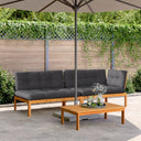 vidaXL 3-piece Pallet Lounge Set with Cushions Solid Acacia Wood