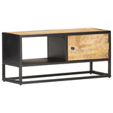 vidaXL Tv-meubel met bewerkte deur 130x30x40 cm ruw mangohout