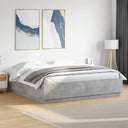 vidaXL Bed Frame with LED Light Engineered Wood White 200x200 cm