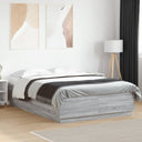 vidaXL Bed Frame with LED Light Engineered Wood White 200x200 cm