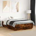 vidaXL Bed Frame with LED Light Engineered Wood White 200x200 cm