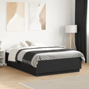 vidaXL Bed Frame with LED Light Engineered Wood White 200x200 cm