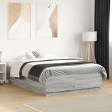 vidaXL Bedframe met LED-verlichting bewerkt hout wit 200x200 cm