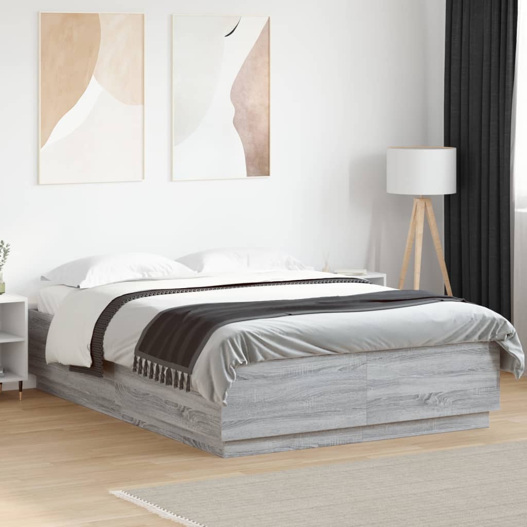 vidaXL Bedframe massief hout wit 200x200 cm