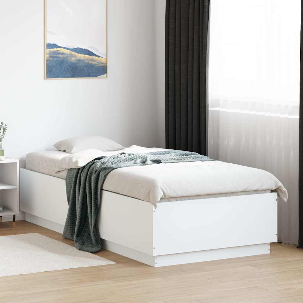 vidaXL Bedframe massief hout wit 200x200 cm