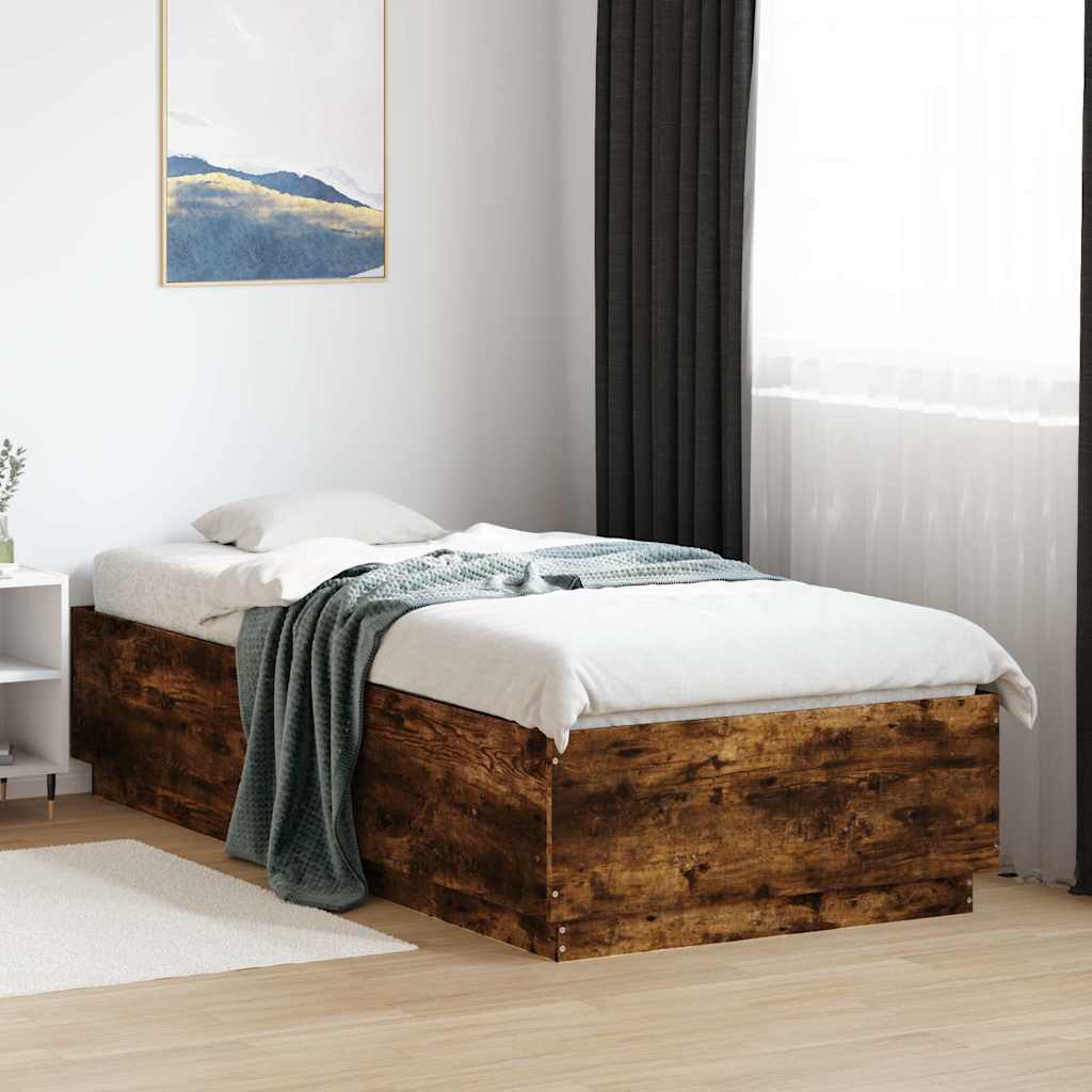 vidaXL Bedframe massief hout wit 200x200 cm