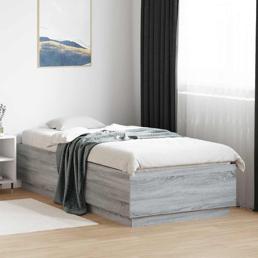 vidaXL Bedframe massief hout wit 200x200 cm