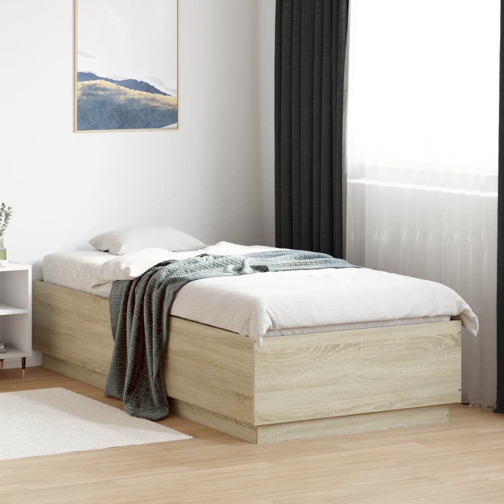 vidaXL Bedframe massief hout wit 200x200 cm