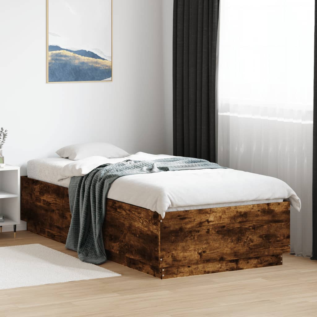 vidaXL Bedframe massief hout wit 200x200 cm
