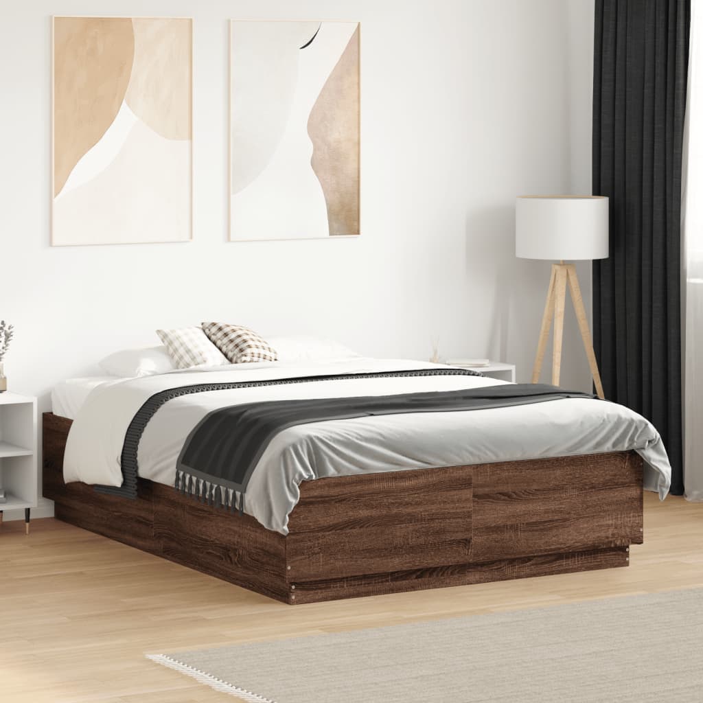 vidaXL Bedframe massief hout wit 200x200 cm