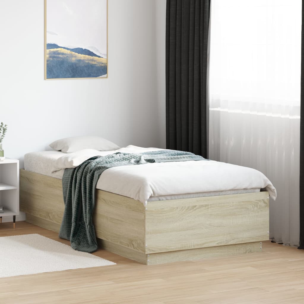 vidaXL Bedframe massief hout wit 200x200 cm