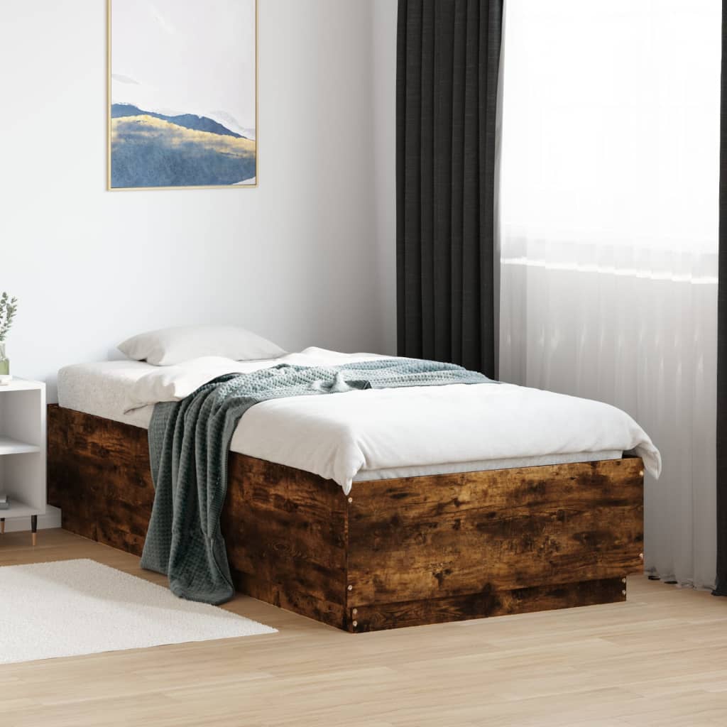 vidaXL Bedframe massief hout wit 200x200 cm