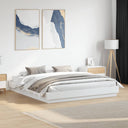 vidaXL Cadre de lit avec éclairage LED blanc 200x200 cm