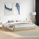 vidaXL Cadre de lit avec éclairage LED blanc 200x200 cm