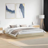 vidaXL Bedframe met LED-verlichting wit 200x200 cm