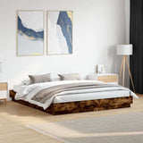 vidaXL Bedframe met LED-verlichting wit 200x200 cm
