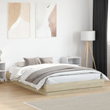 vidaXL Bedframe met LED-verlichting wit 200x200 cm