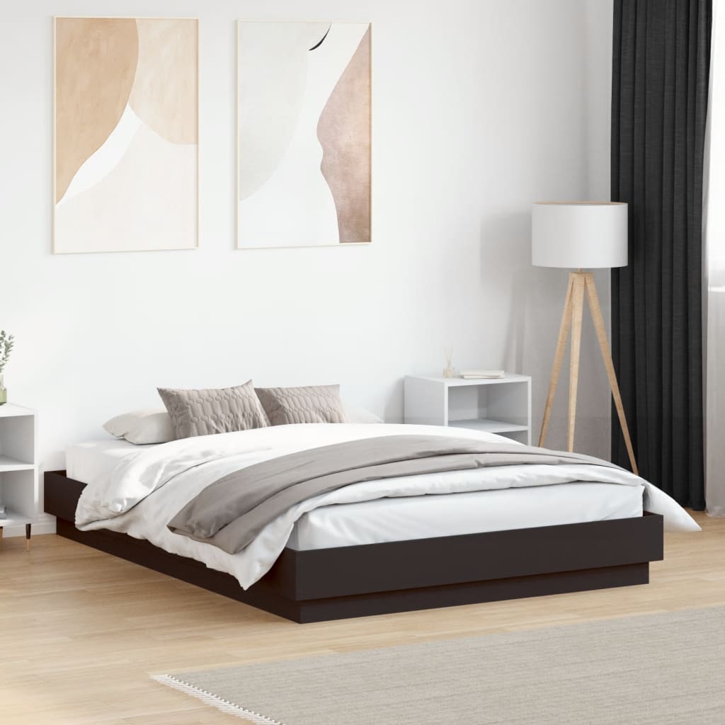 vidaXL Bedframe met LED-verlichting wit 200x200 cm