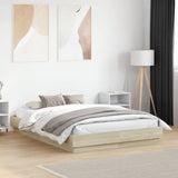 vidaXL Bedframe met LED-verlichting wit 200x200 cm