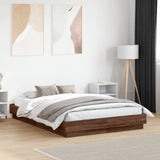 vidaXL Bedframe met LED-verlichting wit 200x200 cm
