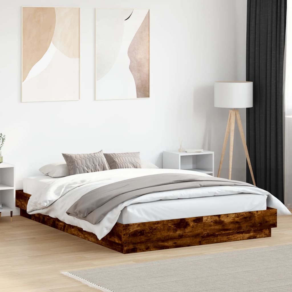 vidaXL Cadre de lit massif blanc 200x200 cm