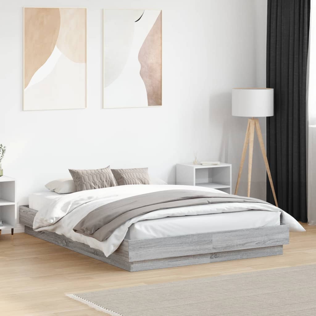 vidaXL Cadre de lit massif blanc 200x200 cm
